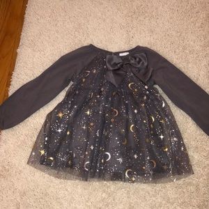 NWTs gray Dress with moon and stars metallic